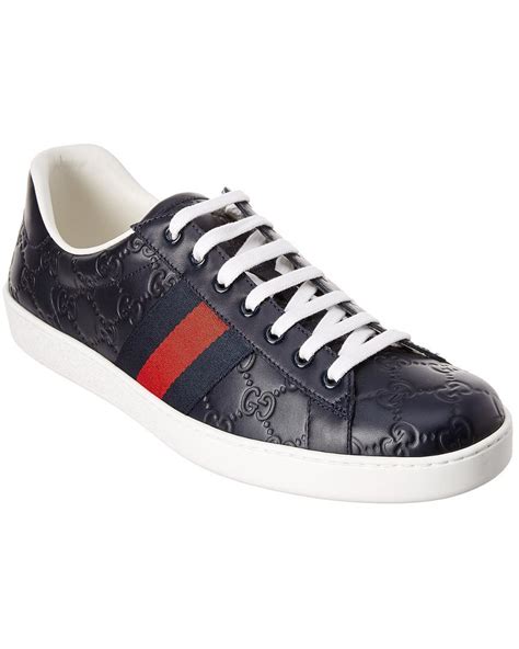 ace leather gucci shoes blue leather|gucci ace gg suede sneakers.